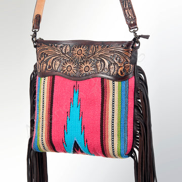American Darling Cross Body Hand Tooled Saddle Blanket Genuine Leather Western Women Bag Handbag Purse | Crossbody for Cute